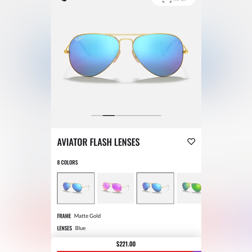 Ray-Ban Aviator Flash Mirror Blue Polarized Lenses with Gold Metal Frame